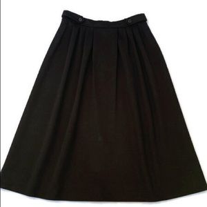 Vintage Act III High Waist Pleated Front Black Skirt
